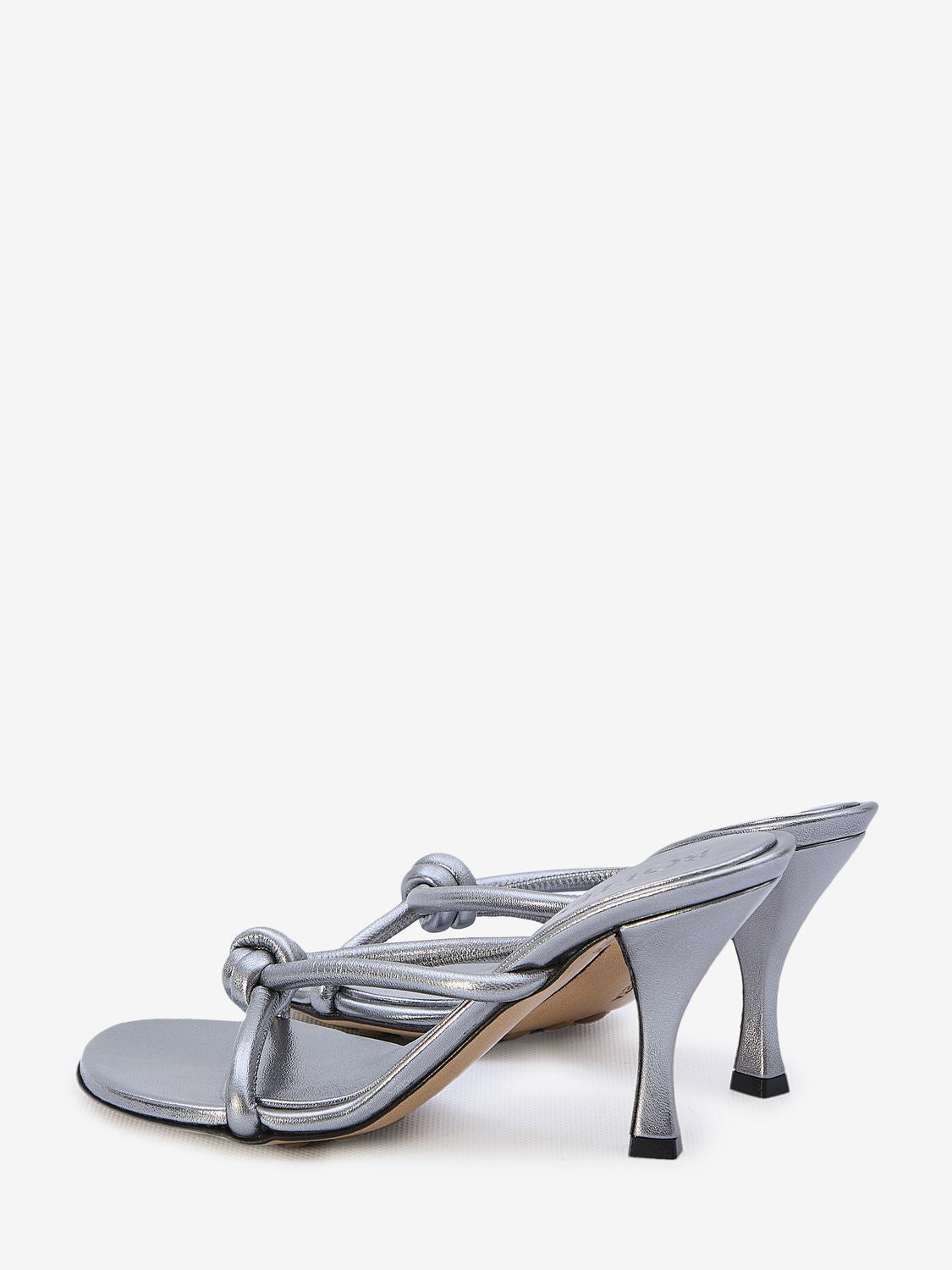 BOTTEGA VENETA Gray Mirror Look Metallic Leather Flat for Women