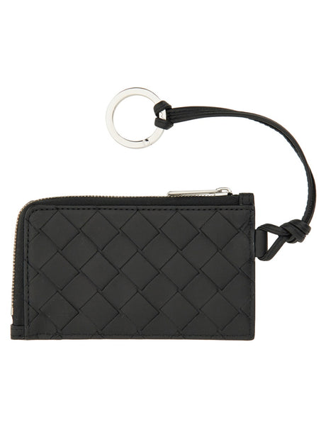 BOTTEGA VENETA Mini Woven Leather Card Holder