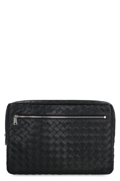 BOTTEGA VENETA Leather Laptop Case with Intrecciato Design - 35 cm x 23 cm