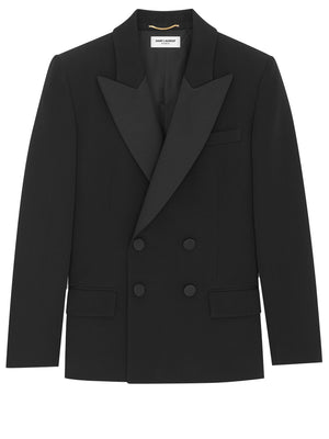 SAINT LAURENT Sophisticated Double Breasted Blazer for Women in Classic Black