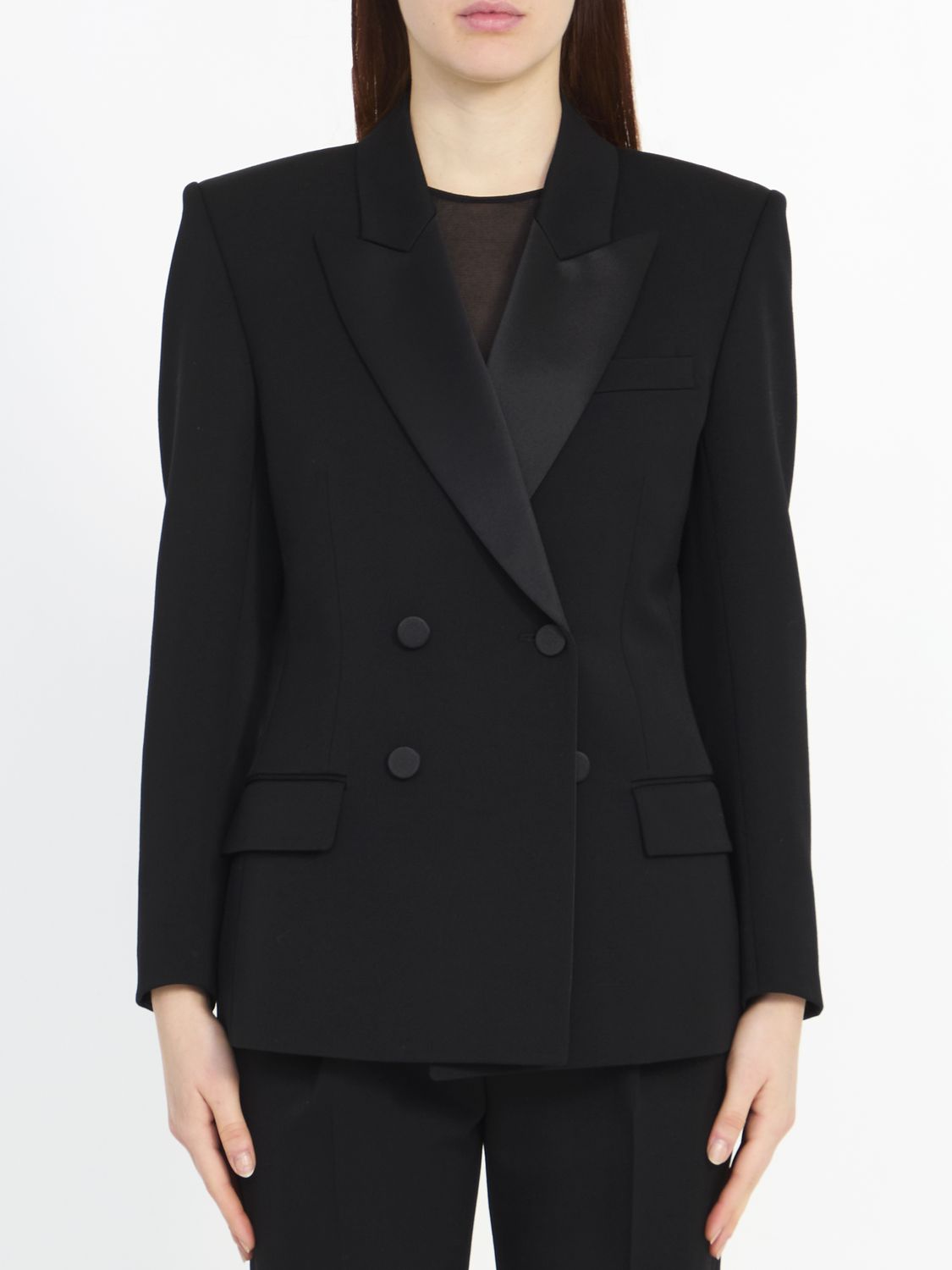 SAINT LAURENT Sophisticated Double Breasted Blazer for Women in Classic Black