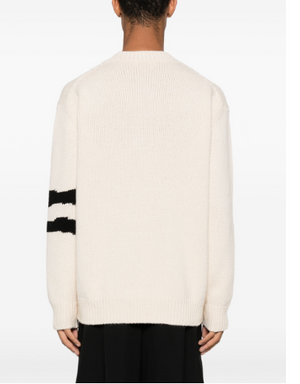 ALEXANDER MCQUEEN Patterned Wool-Cashmere Crew Neck Sweater