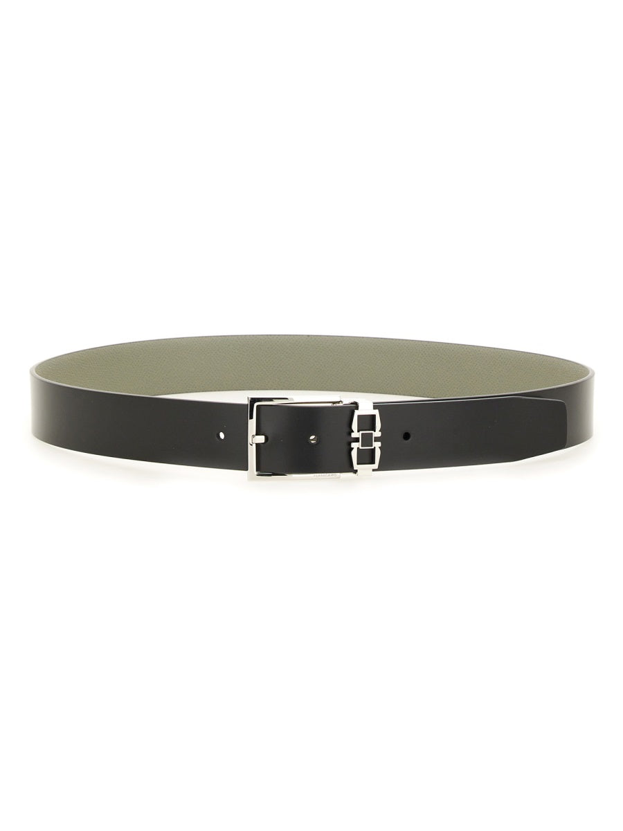 FERRAGAMO Reversible Leather Belt for Men - FW24 Edition