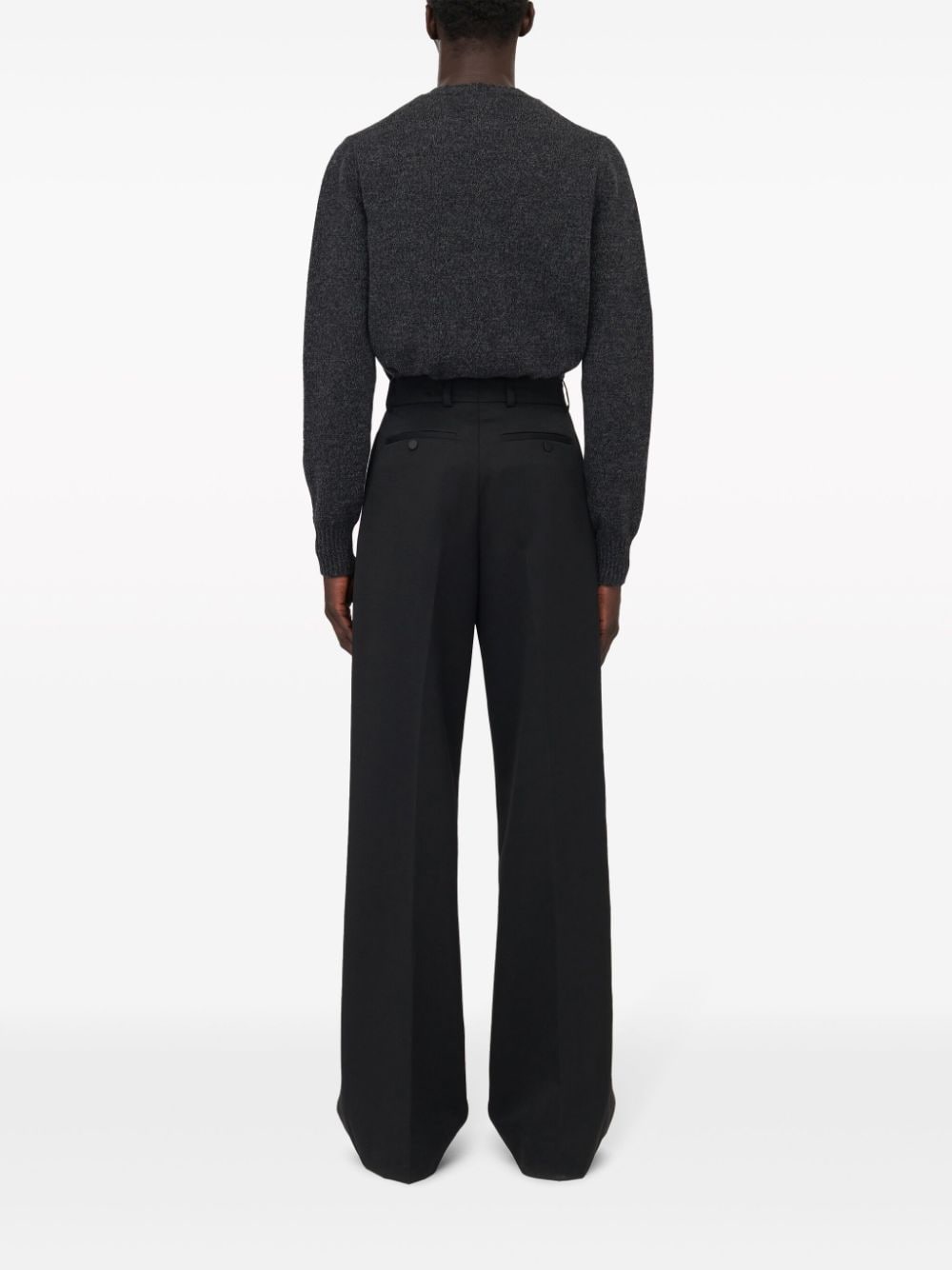 ALEXANDER MCQUEEN Charcoal Grey Wool-Cashmere Blend Sweater