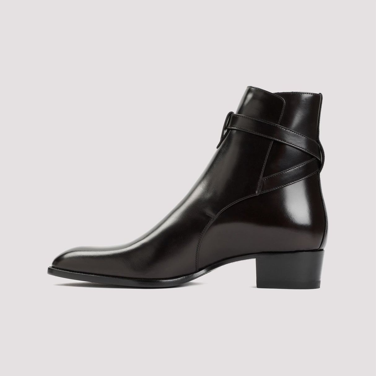 SAINT LAURENT Men's Brown Leather Wyatt 40 Boots for SS24