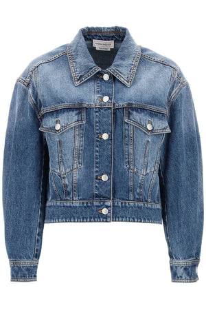 ALEXANDER MCQUEEN Stylish Blue Cocoon Jacket for Women - SS24 Collection