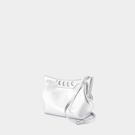حقيبة جلد صغيرة فضية للنساء - مجموعة SS24