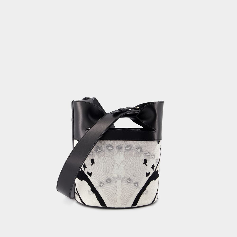ALEXANDER MCQUEEN White Bucket Bow Crossbody Bag for Women - SS24 Collection