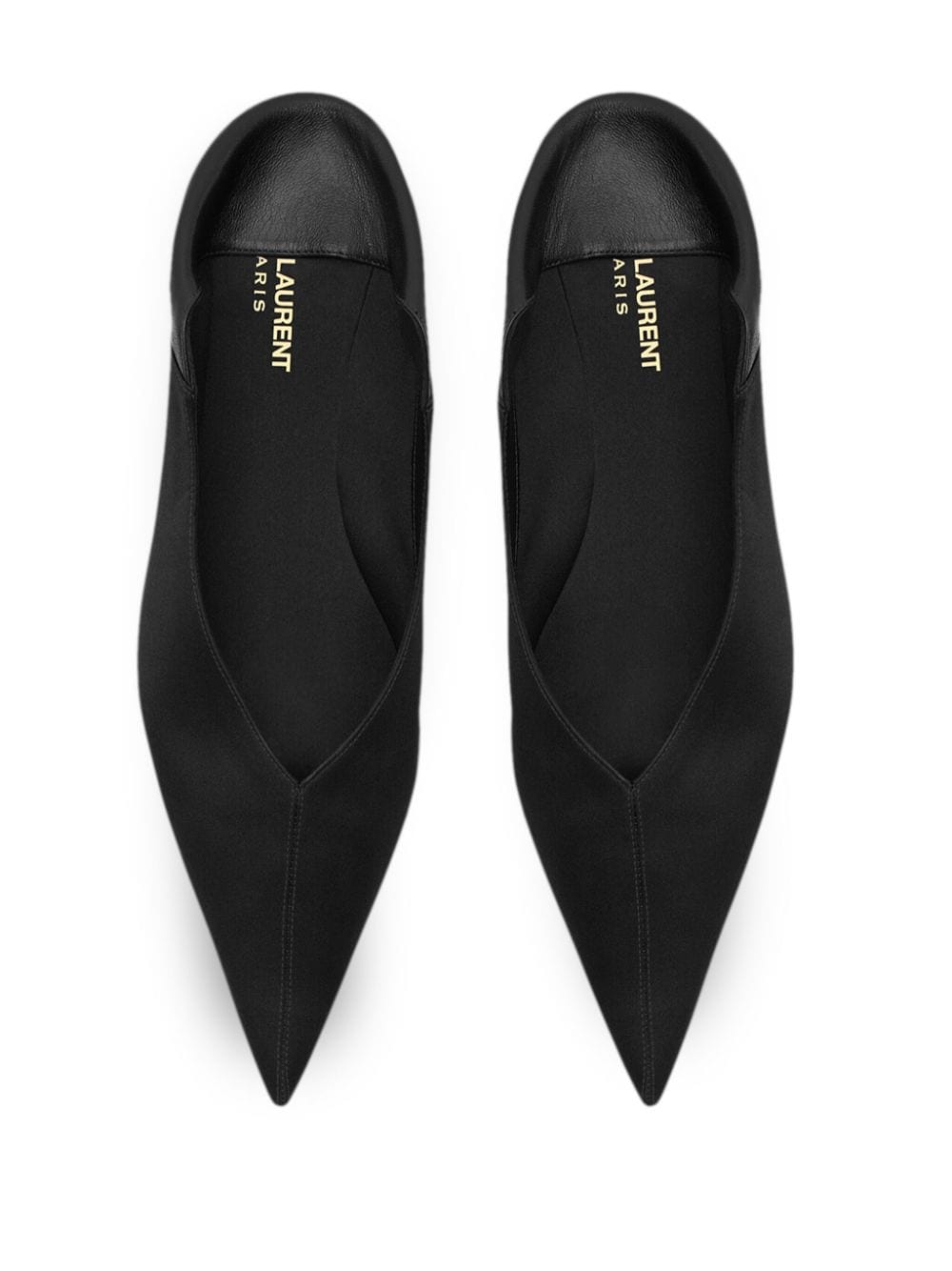 SAINT LAURENT Stylish Black Satin Flats for Women