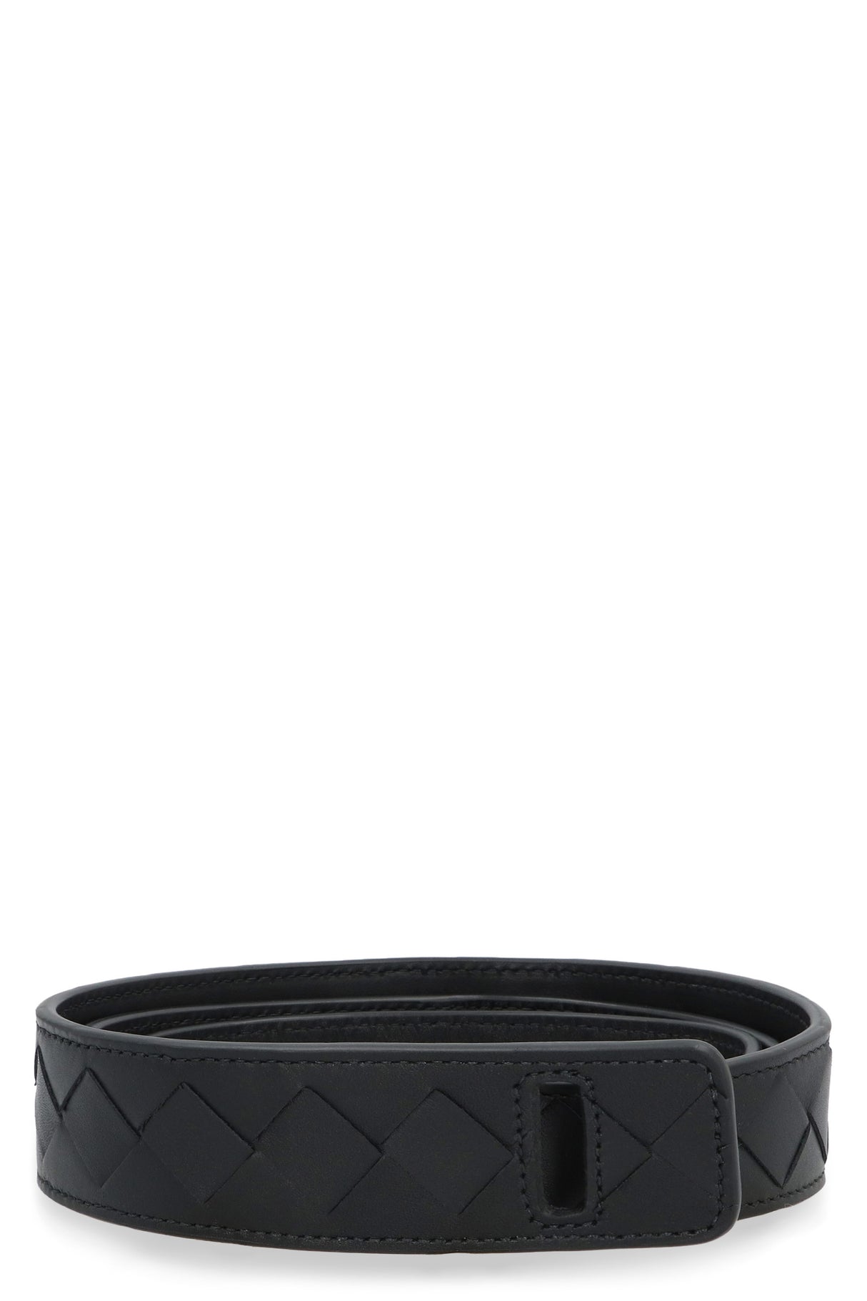 BOTTEGA VENETA Women's Intrecciato Leather Belt - Black