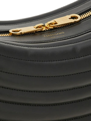 FERRAGAMO Quilted Black Leather Handbag