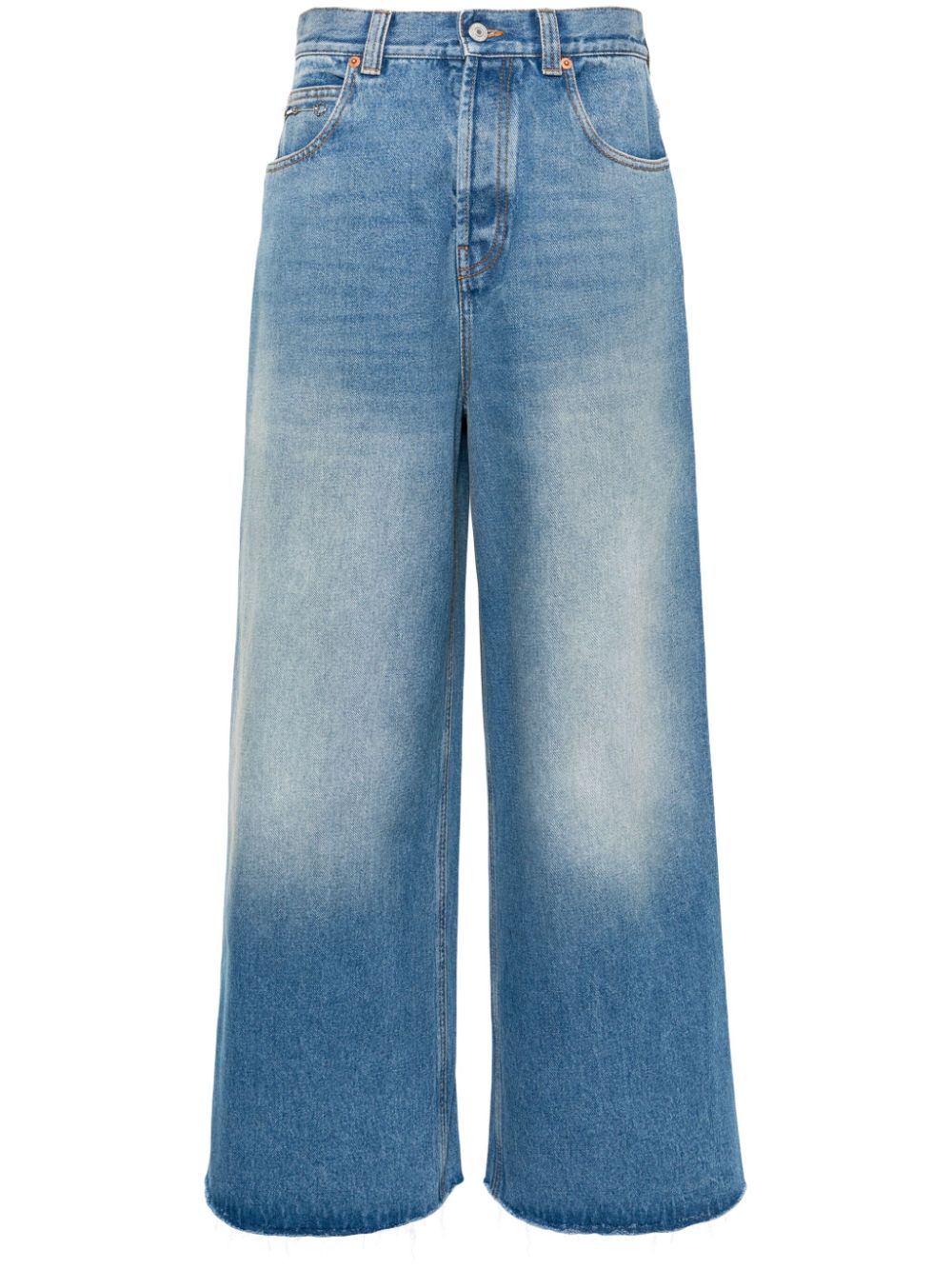 Blue Wide Leg Organic Cotton Denim Jeans