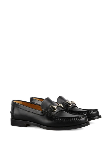 GUCCI Black Ethiopian Leather Loafers for Men