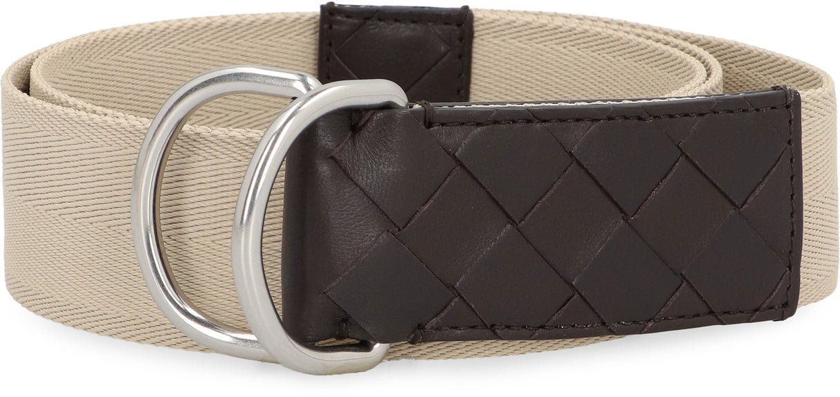 BOTTEGA VENETA Men's Ecru Fabric Belt for SS24 - 4 CM Height, 5x5 CM Buckle Size