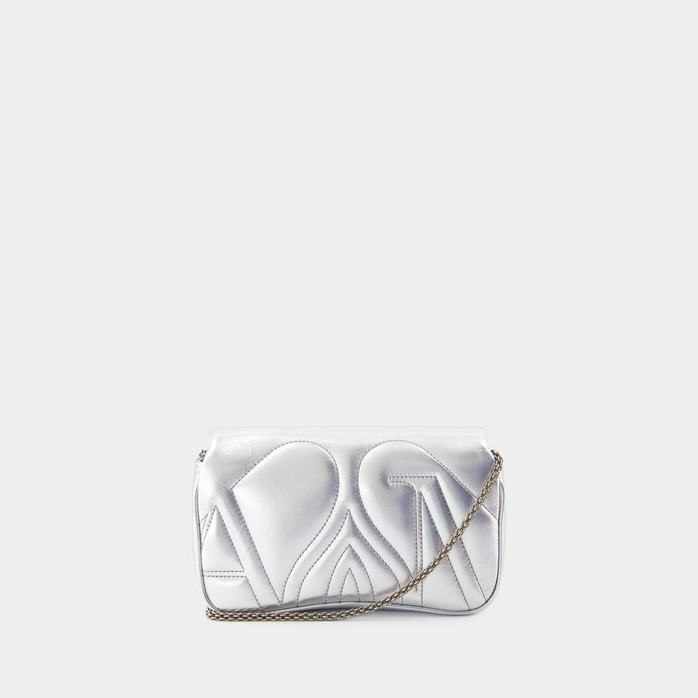 حقيبة كروس ميني باللون الرمادي للنساء - مجموعة ربيع/صيف 2024
