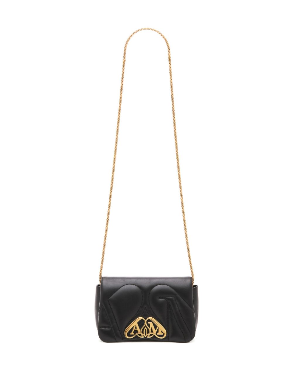 ALEXANDER MCQUEEN Mini Exploded Seal Crossbody Shoulder Bag for Women - Black