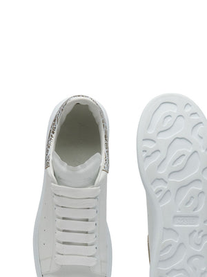 ALEXANDER MCQUEEN Crocodile-Effect White Leather Sneakers for Men