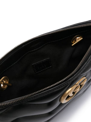 GUCCI Mini GG Marmont Black Leather Clutch