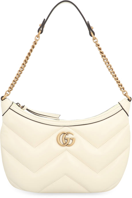 Ladies' Quilted Leather Shoulder Bag - White