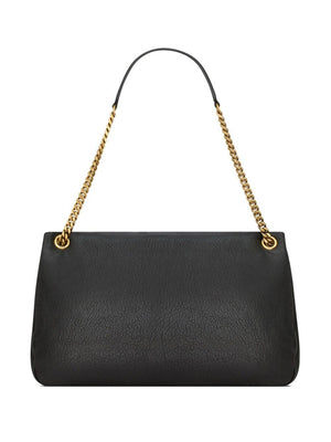 SAINT LAURENT Large Calypso Chain Shopping Bag in Light Musk Lambskin for Women