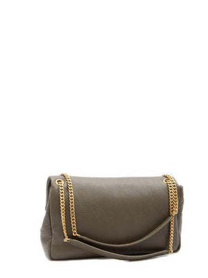 حقيبة تسوق كبيرة مع سلسلة كاليبسو من جلد الخروف بلون المسك الفاتح للنساء