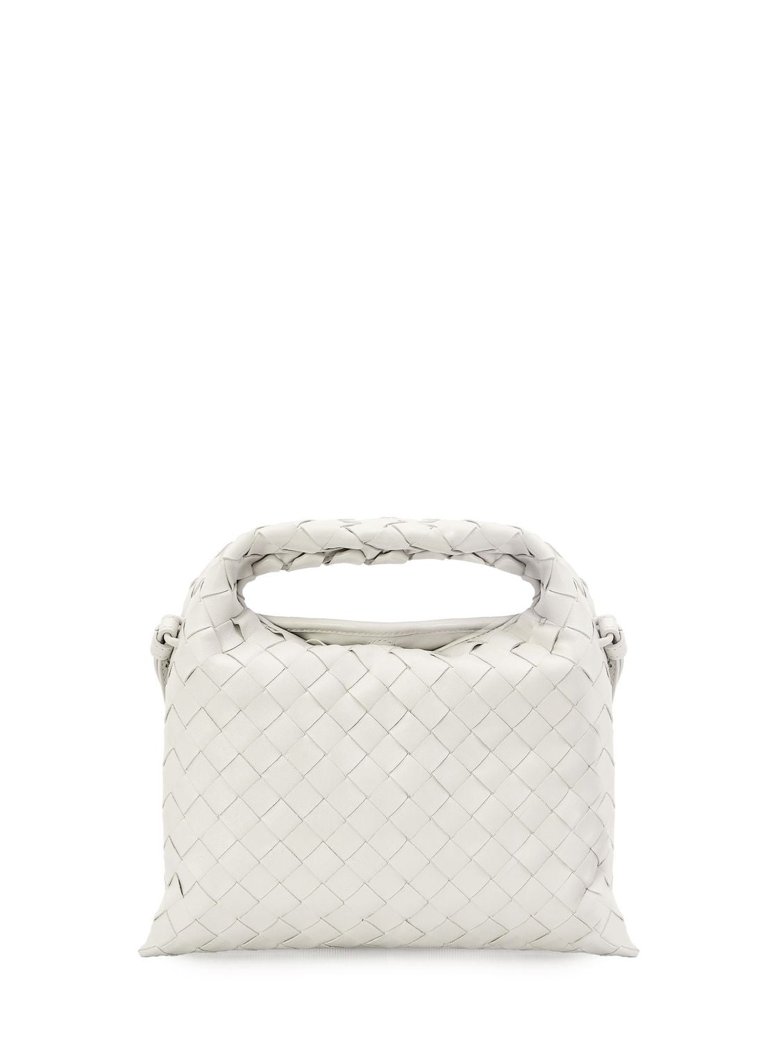 حقيبة يد ميني هوب من جلد عجل أبيض للنساء - مجموعة SS24