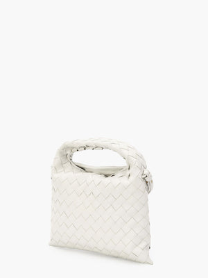 حقيبة يد ميني هوب من جلد عجل أبيض للنساء - مجموعة SS24