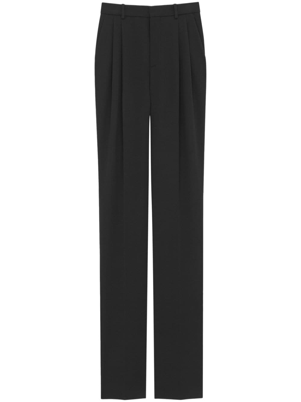 SAINT LAURENT High-Waisted Straight-Leg Black Trousers for Women