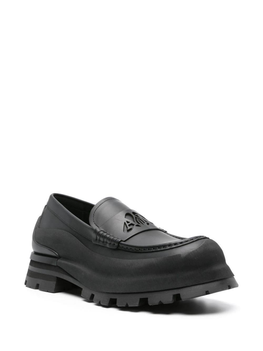 Men's Black Leather Loafers with Signature Logo for Spring/Summer 2024