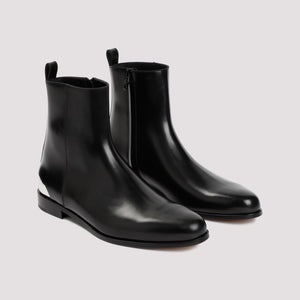 ALEXANDER MCQUEEN Stylish Black Leather Boots for Men - SS24 Collection