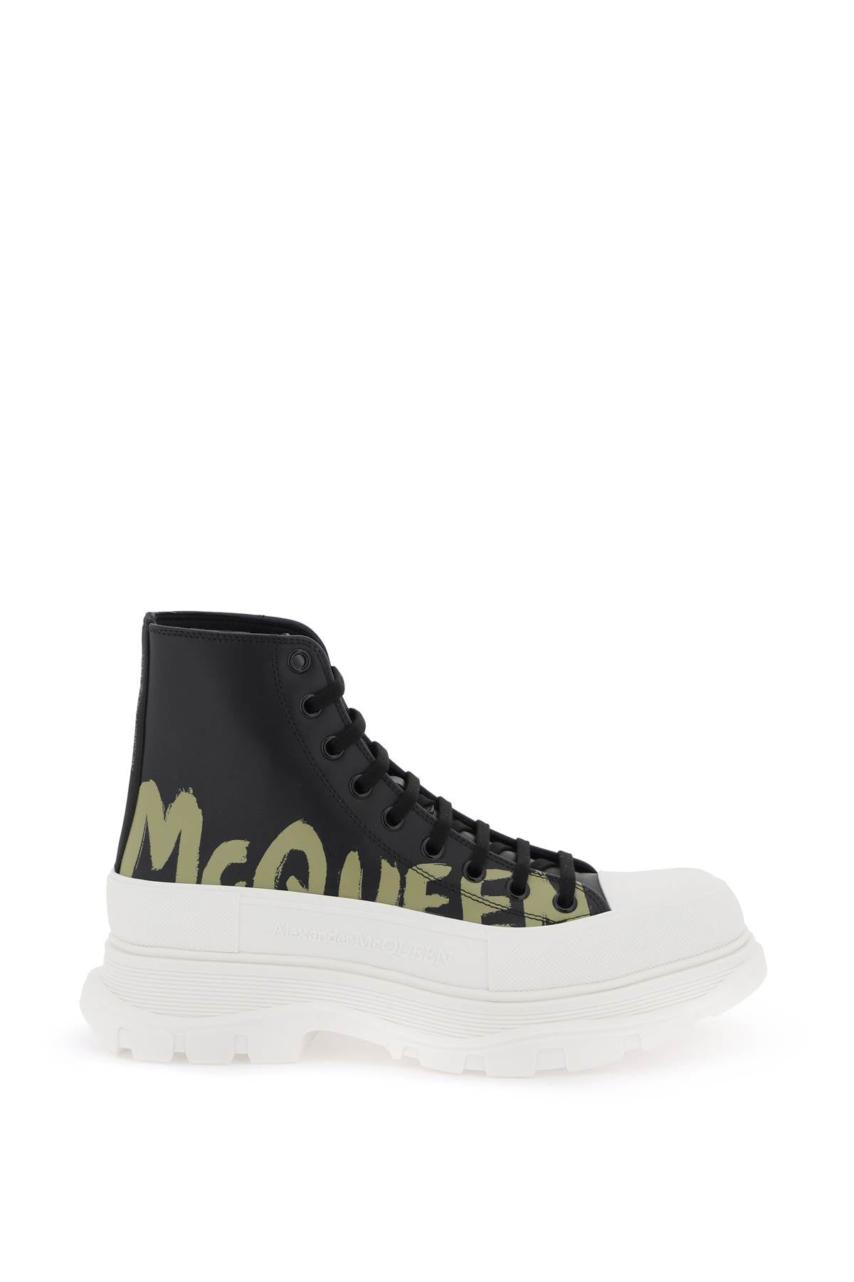 ALEXANDER MCQUEEN Men's Mixed Colour 'Tread Slick Graffiti' Ankle Boots for SS24