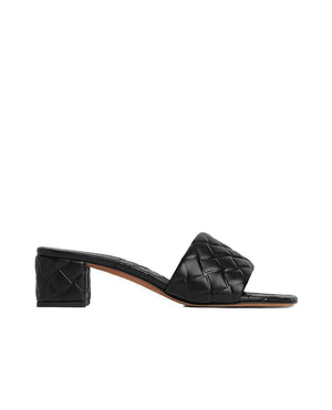 BOTTEGA VENETA Women's Black Sandals - Lamb Skin 100% Leather - SS24