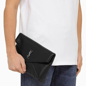 Grained Lambskin Envelope Clutch for Men