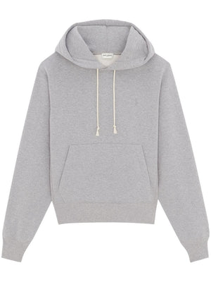 Áo Hoodie Cotton Màu Xám - Bộ Sưu Tập SS24