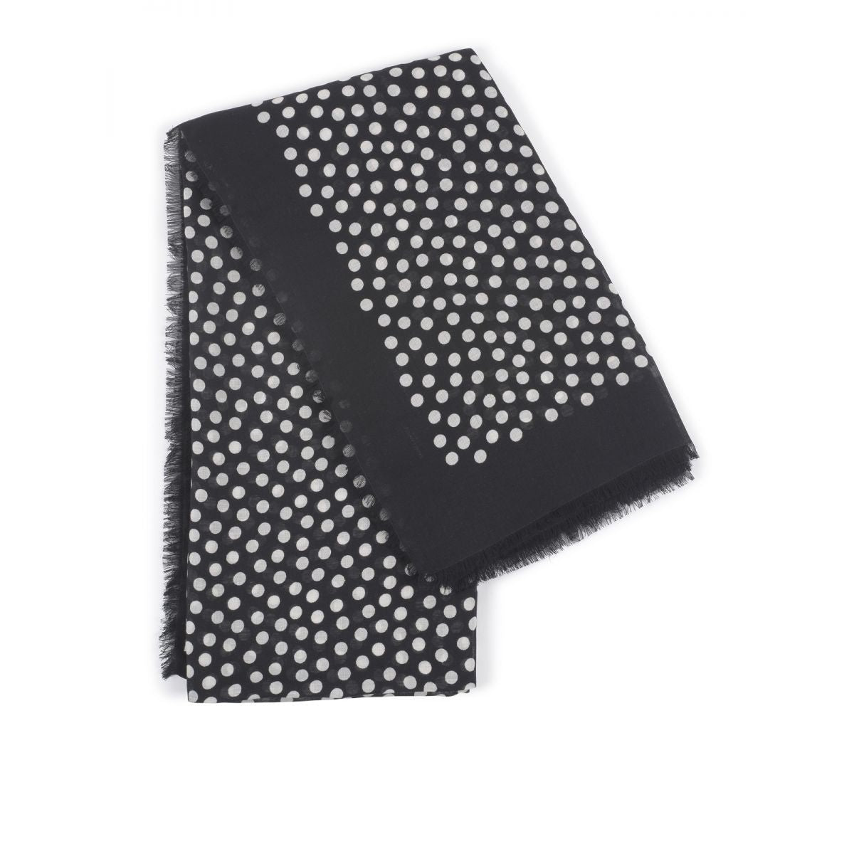 SAINT LAURENT Black Lunar Print Foulard Scarf for Women