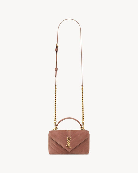 SAINT LAURENT Suede Satin Mini Handbag