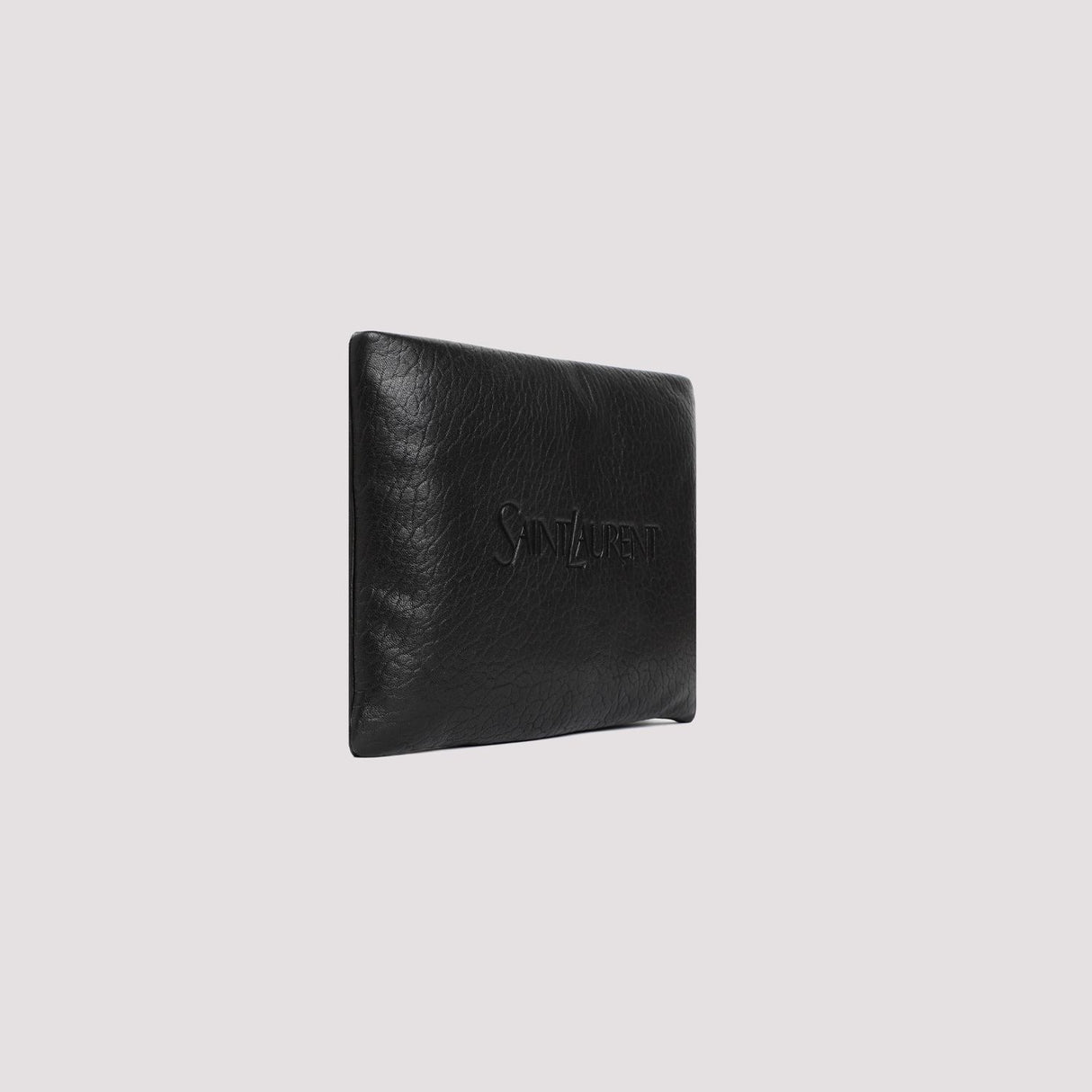 SAINT LAURENT Luxurious Black Leather Pouch for Men - SS24 Collection