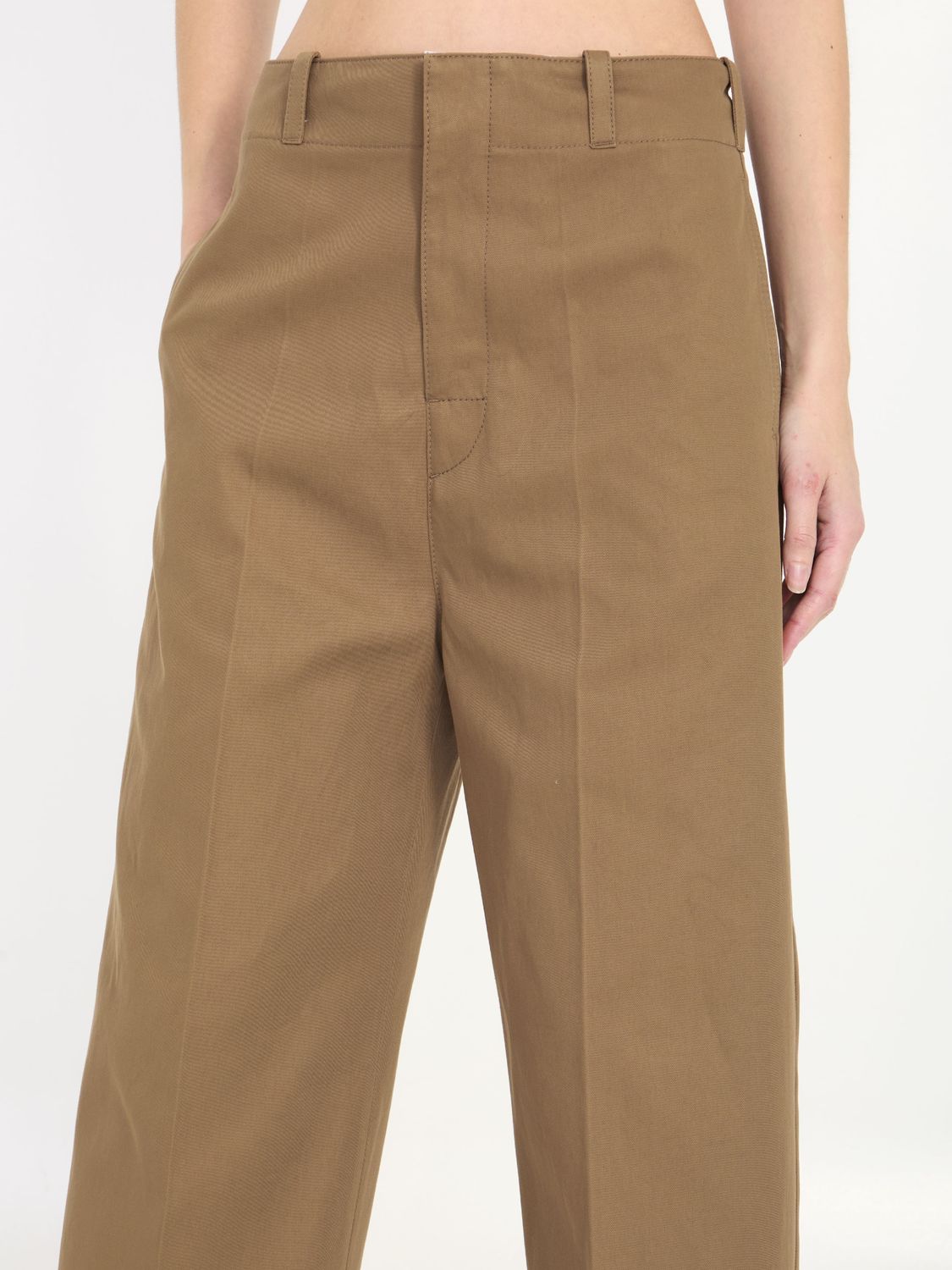 Cropped Tailored Trousers in Brown for Women - SS24 Collection