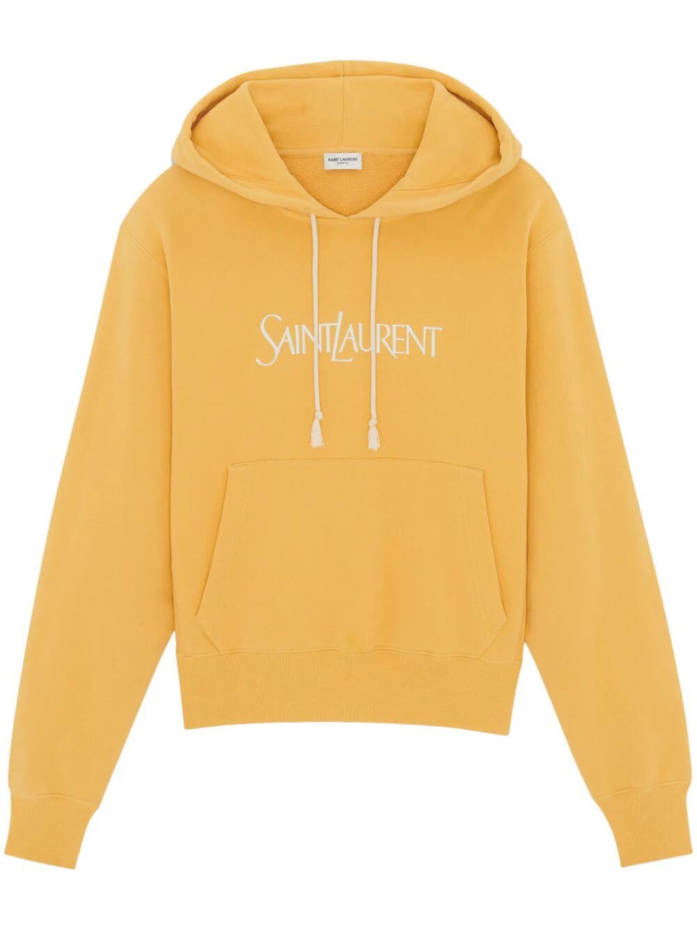 Yellow Cotton Hoodie with Ribbed Edges for Women