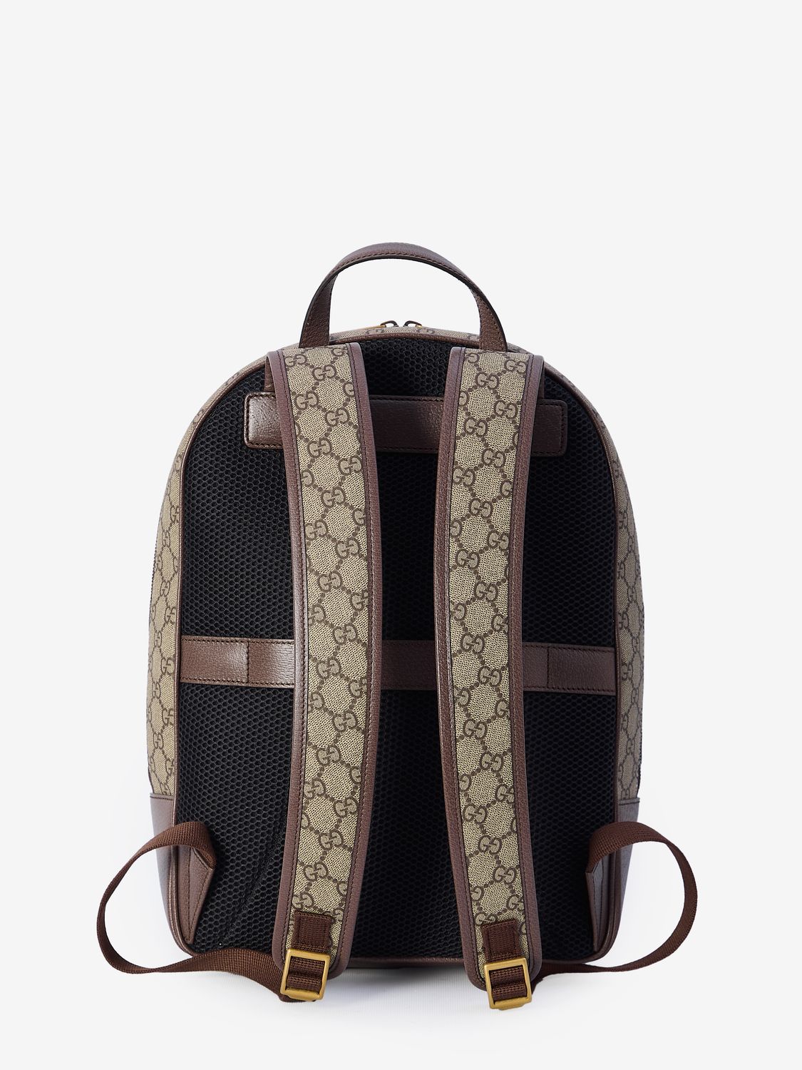 GUCCI Elegant Canvas Backpack with Iconic Striped Web - 28x40x15 cm