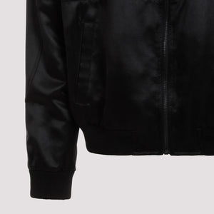 SAINT LAURENT Men's Black Ribbed Full Zip Jacket