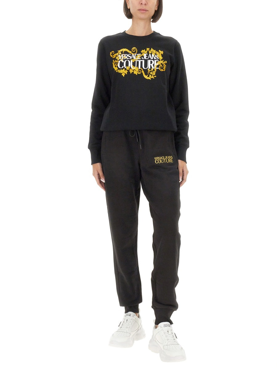 VERSACE JEANS COUTURE Cotton Logo Sweatshirt for Women - Small Size