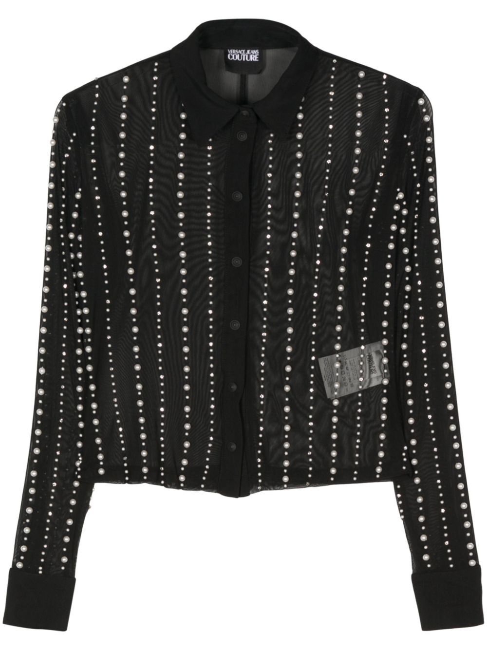 VERSACE JEANS COUTURE Elegant Pearl-Embellished Shirt for Women