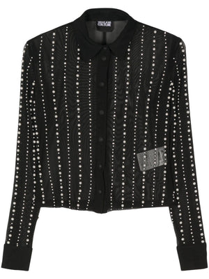 VERSACE JEANS COUTURE Elegant Pearl-Embellished Shirt for Women