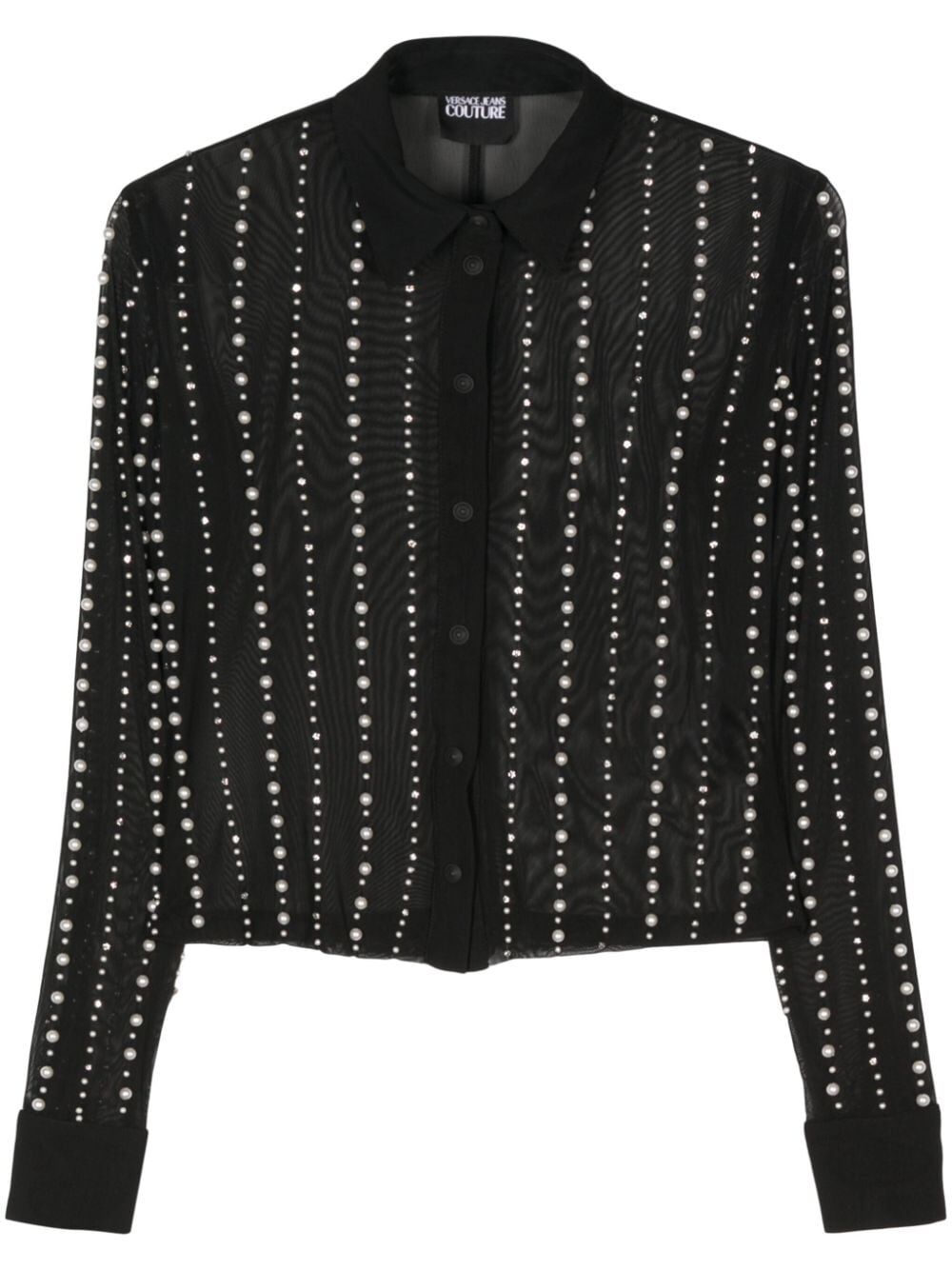 VERSACE JEANS COUTURE Elegant Pearl-Embellished Shirt for Women