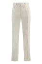 ZEGNA Men's Stretch Cotton Chino Trousers in Ivory for SS24