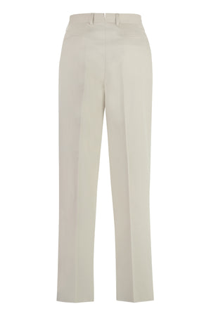 ZEGNA Men's Stretch Cotton Chino Trousers in Ivory for SS24