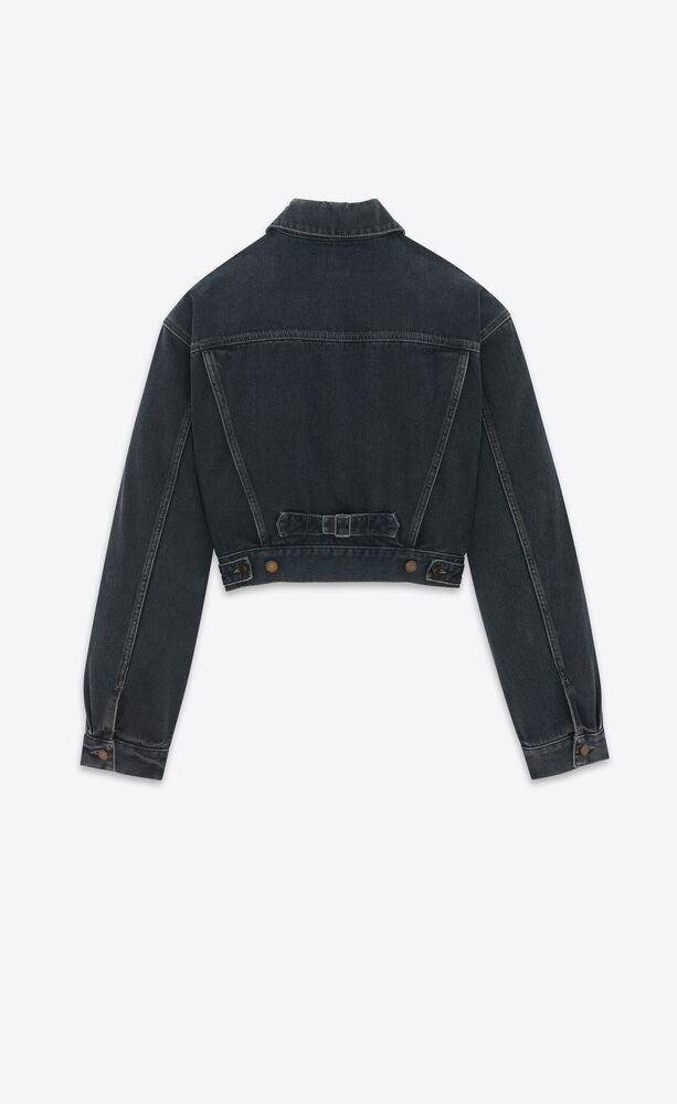 SAINT LAURENT 80s Denim Negra Cazadora for Women