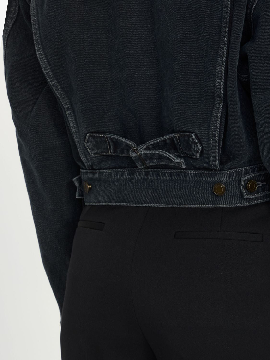 SAINT LAURENT Black Denim Jacket - Two Buttoned Front Pockets, 100% Cotton