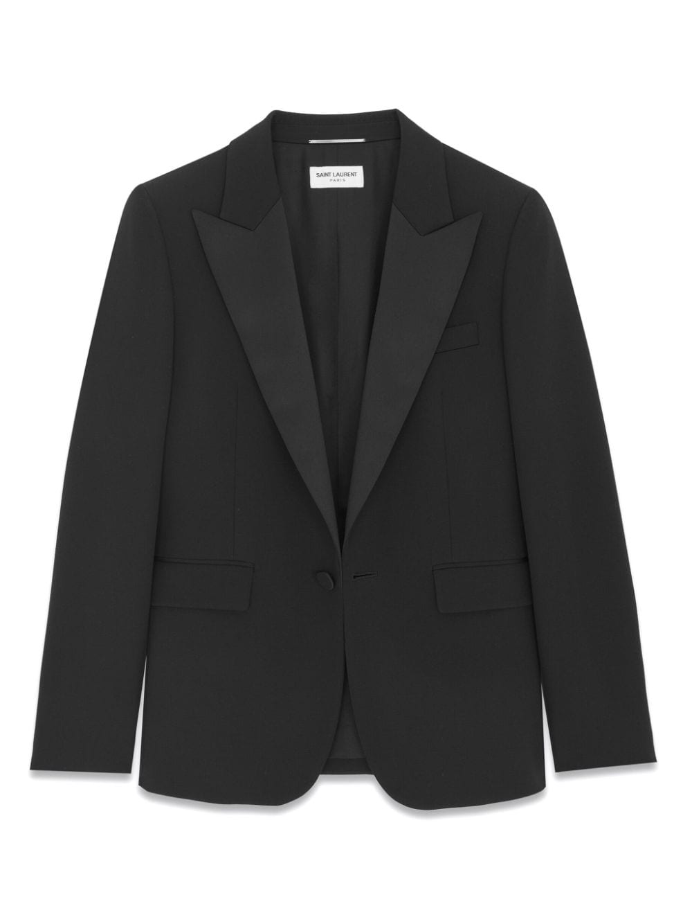 Mens Black Virgin Wool Tuxedo Jacket for SS24